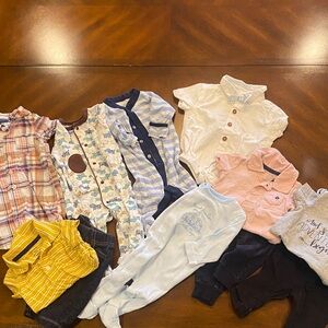 Assorted 11 piece baby boy clothes lot size 3 month 100% cotton